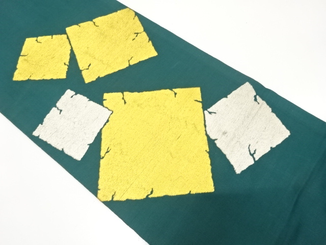 アンティーク　破れ色紙模様織り出し丸帯（材料）